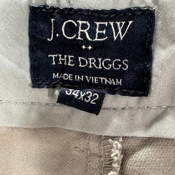 J Crew Pants Mens 34 The Driggs Gray Cotton Chino Flat Front Pockets - Picture 8 of 9